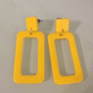Big yellow square earrings
